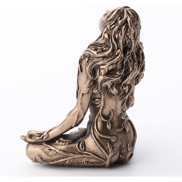 Mother Earth Gaia Statue 25 Inch Sitting Lotus Pose Spiritual Home Decor - Picture 4 of 5
